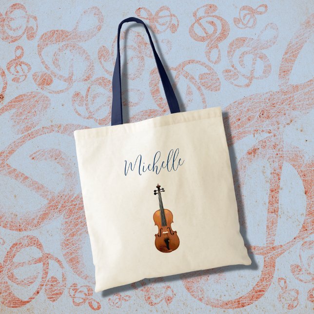 Bolsa Tote Música Clássica Personalizada e Curta Violina (Criador carregado)
