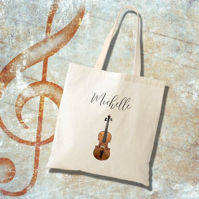Bolsa Tote Música Clássica Violina Musical Personalizada (Criador carregado)