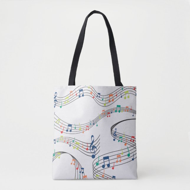 Bolsa Tote Música colorida de nota musical (Frente)