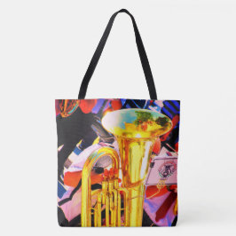Bolsa Tote Música de Banda de Marcha de Tuba de Tenor Brilhan