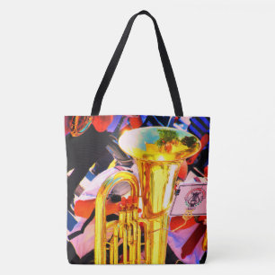 Bolsa Tote Música de Banda de Marcha de Tuba de Tenor Brilhan