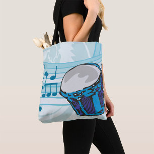 Bolsa Tote Música de tambor Blue Bongo