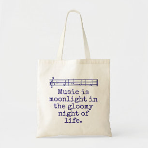 Bolsa Tote Música É Lua - Citação Musical