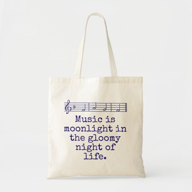 Bolsa Tote Música É Lua - Citação Musical (Frente)
