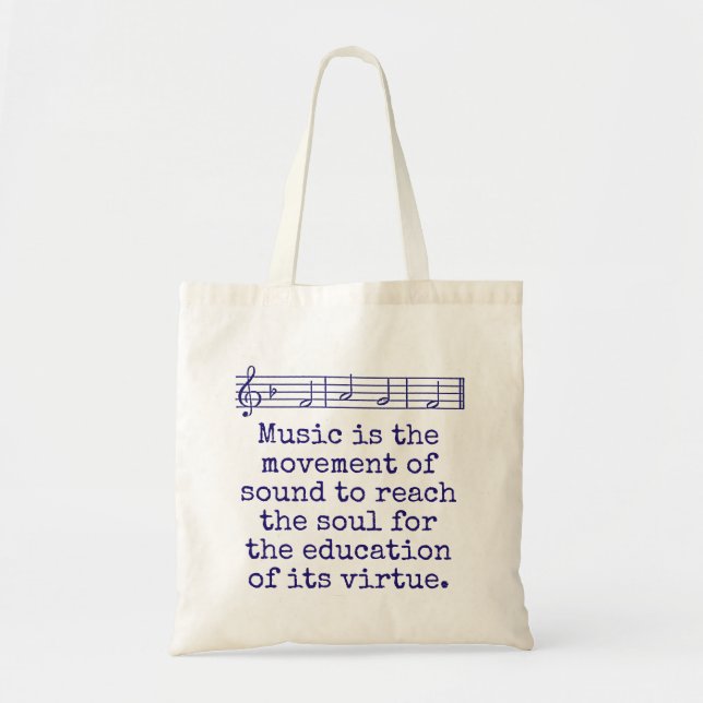 Bolsa Tote Música É O Movimento Do Som - Citação Musical (Frente)
