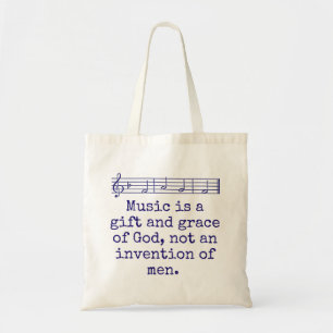 Bolsa Tote Música É Um Presente E Graça - Citação Musical