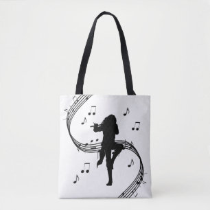 Bolsa Tote Música Incrível do Tocador de Flauta Solitário