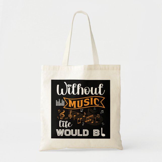 Bolsa Tote Música Musical Notes Without Music Life Seria (Frente)