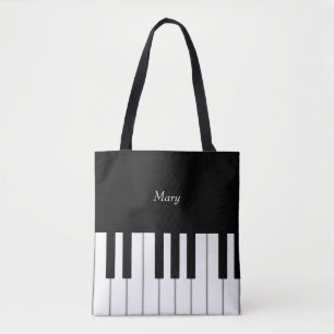 Bolsa Tote Música Personalizada do Teclado Piano Clássico