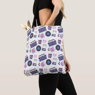 Bolsa Tote Música Retro da Era dos Anos 80 Nostálgica