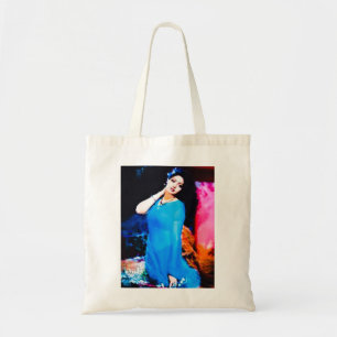 Bolsa Tote Música Retro Sridevi Em Azul Sari