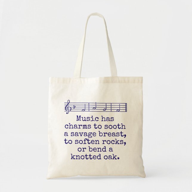 Bolsa Tote Música Tem Gráficos Para O Sol - Citação Musical (Frente)