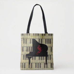 Bolsa Tote Música Tema Piano Book Token Bag Nota Música