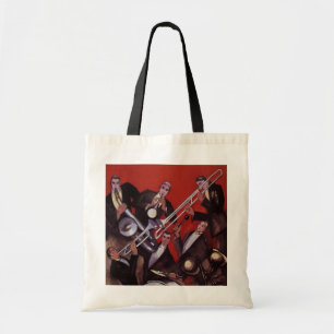 Bolsa Tote Música Vintage, Banda de Jazz Musical Art Deco Toc