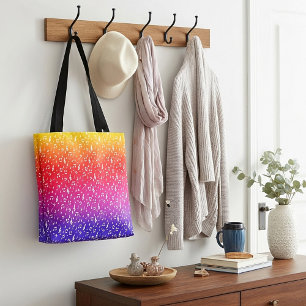Bolsa Tote Musical branco e arco-íris