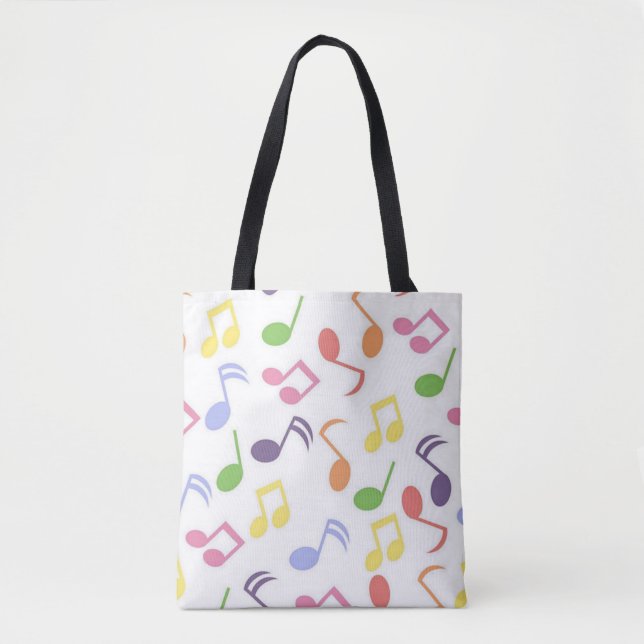 Bolsa Tote musical de notas de música colorida (Frente)
