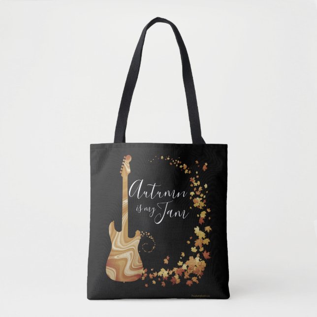 Bolsa Tote Musical Guitar Bag Autumn É Minha Banda Musical Ja (Frente)