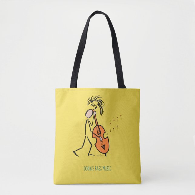Bolsa Tote Músico de Jazz Duplo Baixo Contrabass Player (Frente)