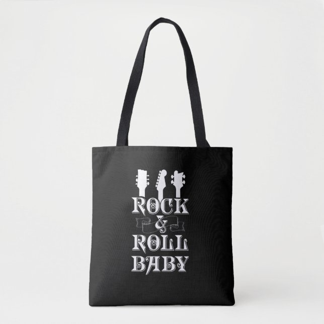 Bolsa Tote Músico de Rocker Rock e Roll Music Bass (Frente)