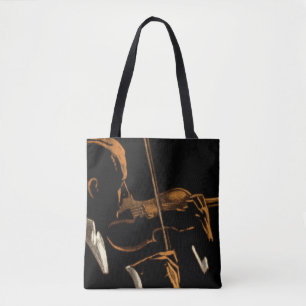 Bolsa Tote Músico Vintage, Violinista Tocando Música Violenta