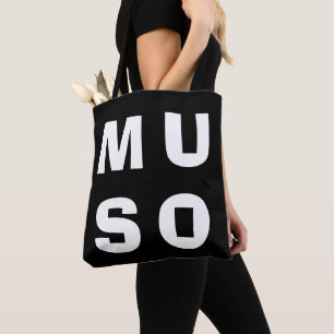 Bolsa Tote Muso Musical Lover Branco Monocromático