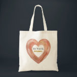Bolsa Tote My World Mom Painted Heart<br><div class="desc">Carry a heartfelt tribute to Mom with this elegant painted heart design featuring the loving phrase “My World, mom.” Soft peach and warm earthy tones create a beautiful hand-painted look that feels artistic, gentle, and timeless. The expressive brushstroke heart adds a meaningful decorative touch, making this design a lovely everyday...</div>