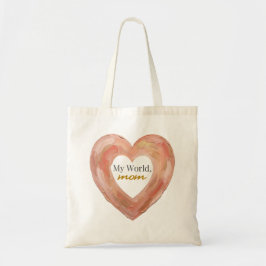 Bolsa Tote My World Mom Painted Heart