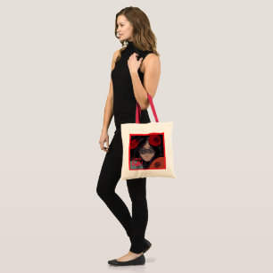 Bolsa Tote Mysterious Red Portrait Tote Bag Gothic Pop Art