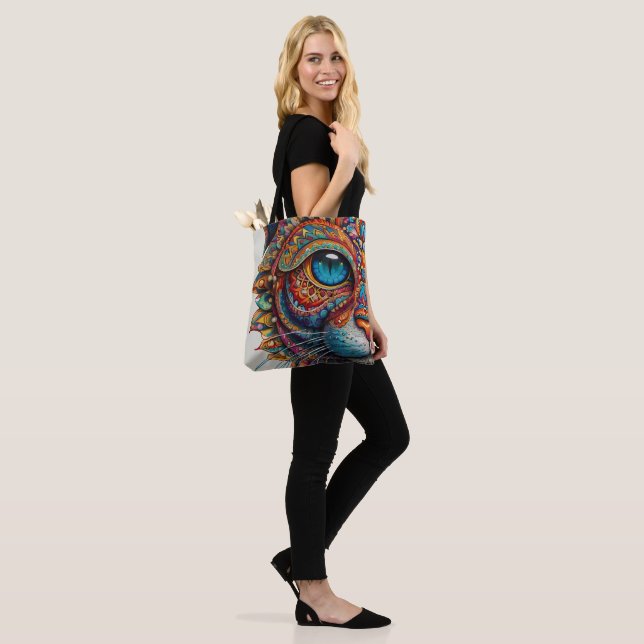 Bolsa Tote Mystic Boho Feline Mandala (No(a) Modelo)