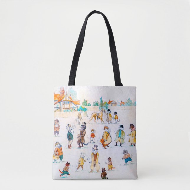 Bolsa Tote Na Cat-Town Races, Louis Wain (Frente)