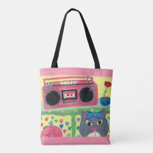 Bolsa Tote Na Minha Sala, Pintura De Cat Retroativa