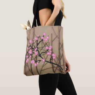 Bolsa Tote Na moda Cherry Blossoms com Sticks