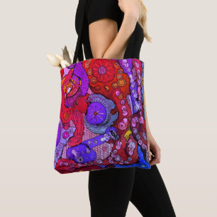 Bolsa Tote Na moda de Abstrato e barra de ferramentas colorid
