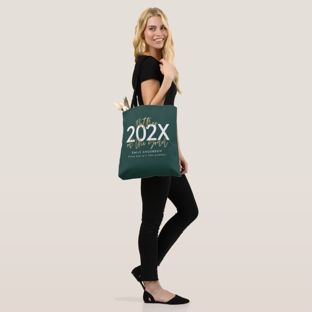 Bolsa Tote na moda de escrita verde e dourada (No(a) Modelo)