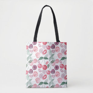 Bolsa Tote Na moda de fruta de cereja vermelha