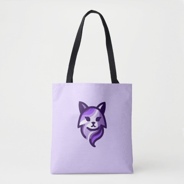 Bolsa Tote Na moda de Gato Roxo (Frente)