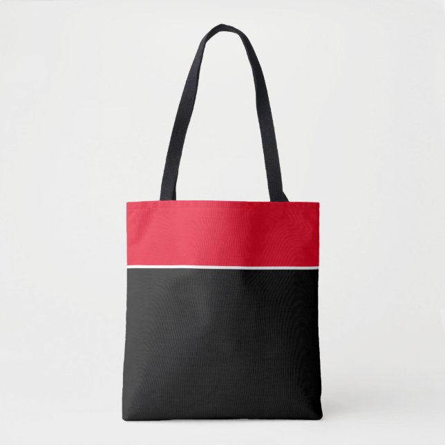 Bolsa Tote Na moda de preto e vermelho minimalista simples, m (Frente)