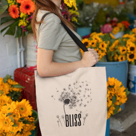 Bolsa Tote Na moda de Serenidade de Dandelion Feliz