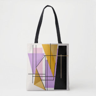 Bolsa Tote Na moda de triângulos geométricos modernos minimal