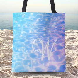 Bolsa Tote Na moda de Verão Elegante do Oceano Azul Monograma