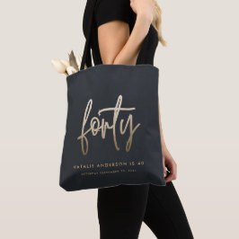 Bolsa Tote Na moda elegante aniversário de 40 anos simples mo