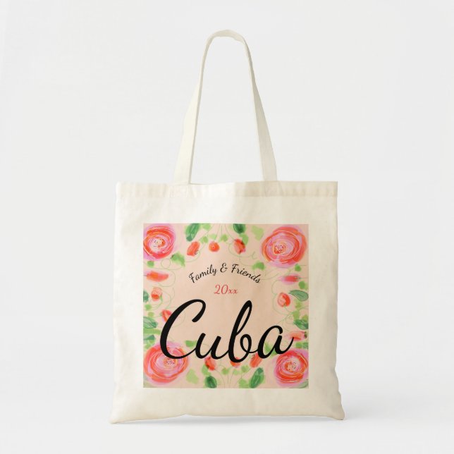 Bolsa Tote Na moda Floral Art Projetado (Frente)