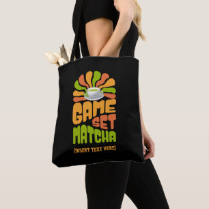 Bolsa Tote Na moda GAME SET MATCHA Divertido Bebida Lateral
