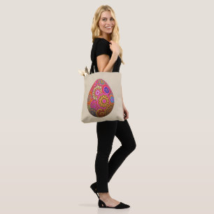 Bolsa Tote Na moda moderno Páscoa colorida de ovo rosa