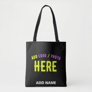 BOLSA TOTE NA MODA MODERNO PERSONALIZÁVEL NEGRO VERIFICADO CO