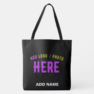 BOLSA TOTE NA MODA MODERNO PERSONALIZÁVEL NEGRO VERIFICADO CO