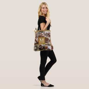 Bolsa Tote Na moda Monograma e Colagem de Fotografias Persona