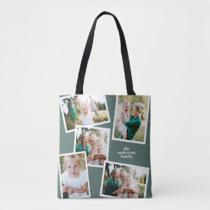 Bolsa Tote Na moda multi-família de fotos moderna verde