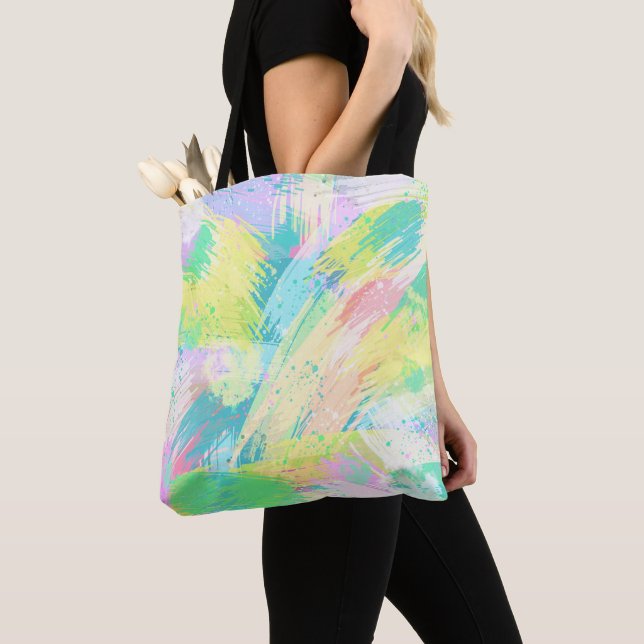 Bolsa Tote Na moda Pale Pastel Colors Abstrato (Close Up)