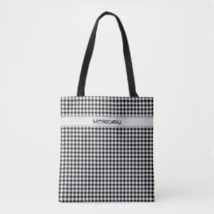 Bolsa Tote Na moda preto e branco Saco do dente do dente do d